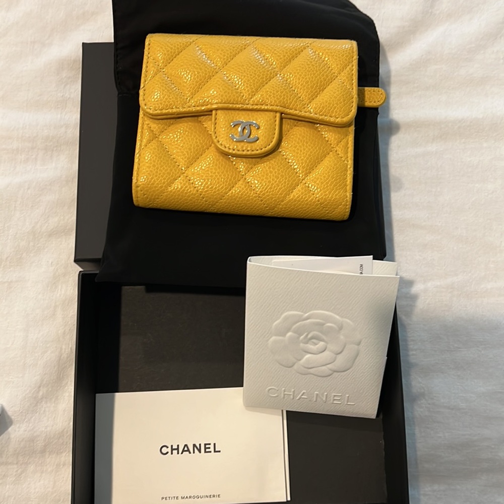 Chanel classic small flap Tri-fold wallet Yellow